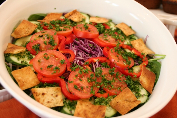 CookingwithMelody.com/Fattoush Salad 