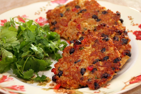 CookingwithMelody.com/Southwestern Quinoa Cakes